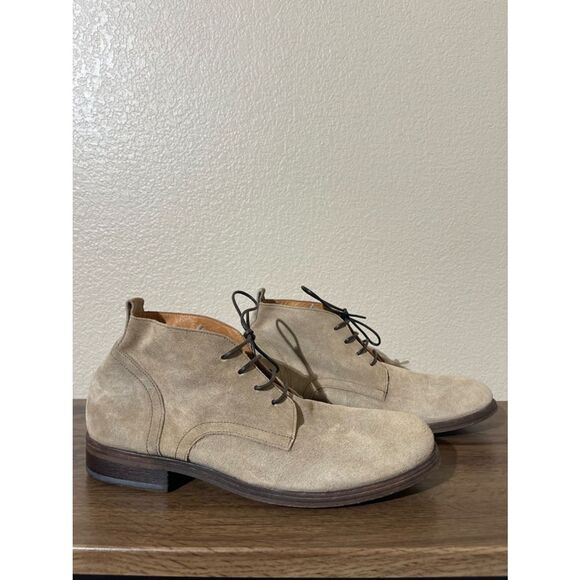 Florentini + Baker Men\'s Suede Chukka Boots in Beige Suede with Dark Laces main image 6